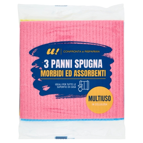 3 Panni Spugna Morbidi ed Assorbenti Multiuso U! Confronta e Risparmia